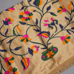 BEIGE and GOLD BUTTIS SILK Saree with FANCY